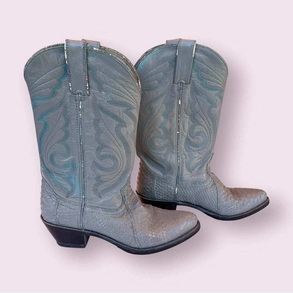 LIGHT BLUE LEATHER DURANGO WESTERN BOOTS